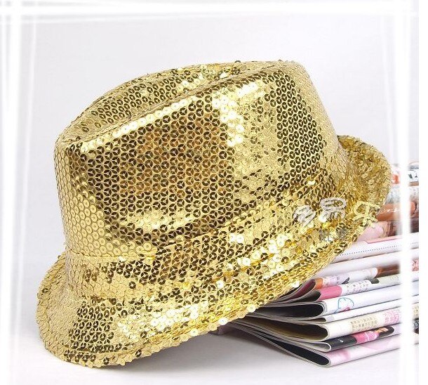 Sexy Sequin Hoed Podium Hoed Festival Optredens Cap Multicolor: gold