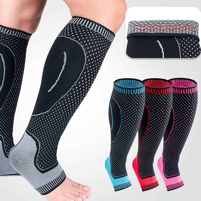 1pc Leg Sleeve Cover Long Breathable Knitted Ankle Compression Protector football non-slip training soccer football leggings