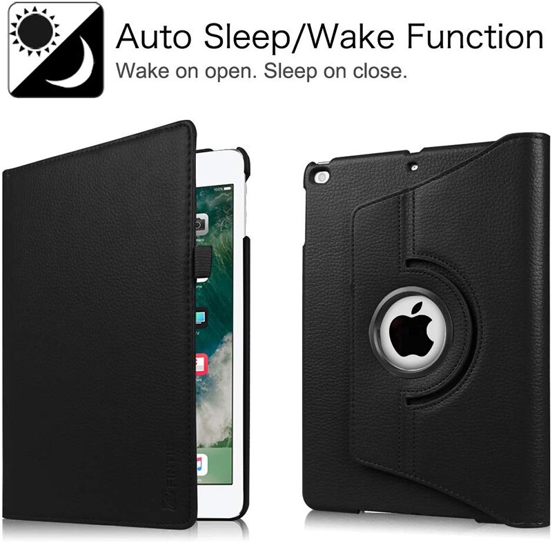 Dla iPad 9.7 przypadku 360 stopni obracanie etui ze skóry PU z klapką dla iPad 9.7 2017 2018 przypadku a1893 dla funda ipad Air 1/5 Air 2/6 przypadku