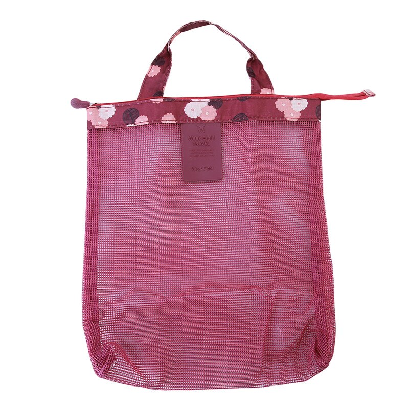 Bolso de mano transparente de Organza para mujer, bolsa de playa bordada, de , ecológico, para chicas: Wine Red