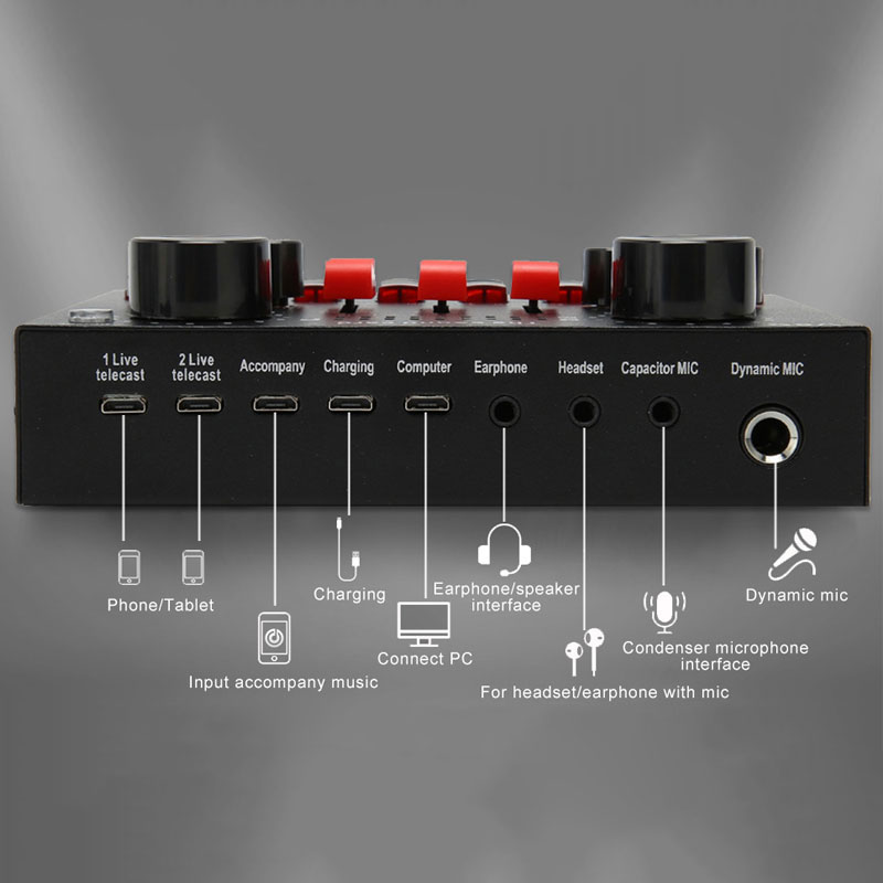 BM800 XlR Microfoon Gelede Arm V8 Live Geluidskaart Podcast BM 800 Condensor Professionele Studio Record Apparatuur Geluidskaart