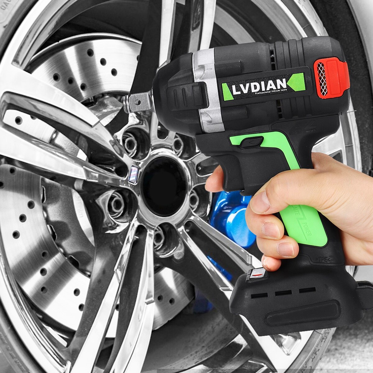LVDIAN-llave de impacto sin escobillas para Makita, 680NM inalámbrica de herramienta eléctrica, 1/2 pulgadas, adecuada para batería Makita