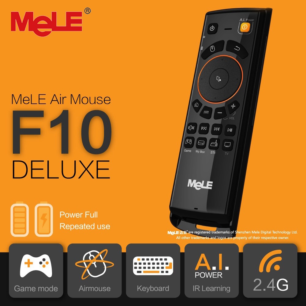 Mele F10 Deluxe Fly Air Mouse 2.4 Ghz Draadloze Toetsenbord Afstandsbediening Met Ir Leerfunctie Voor Smart Android Tv box Mini Pc