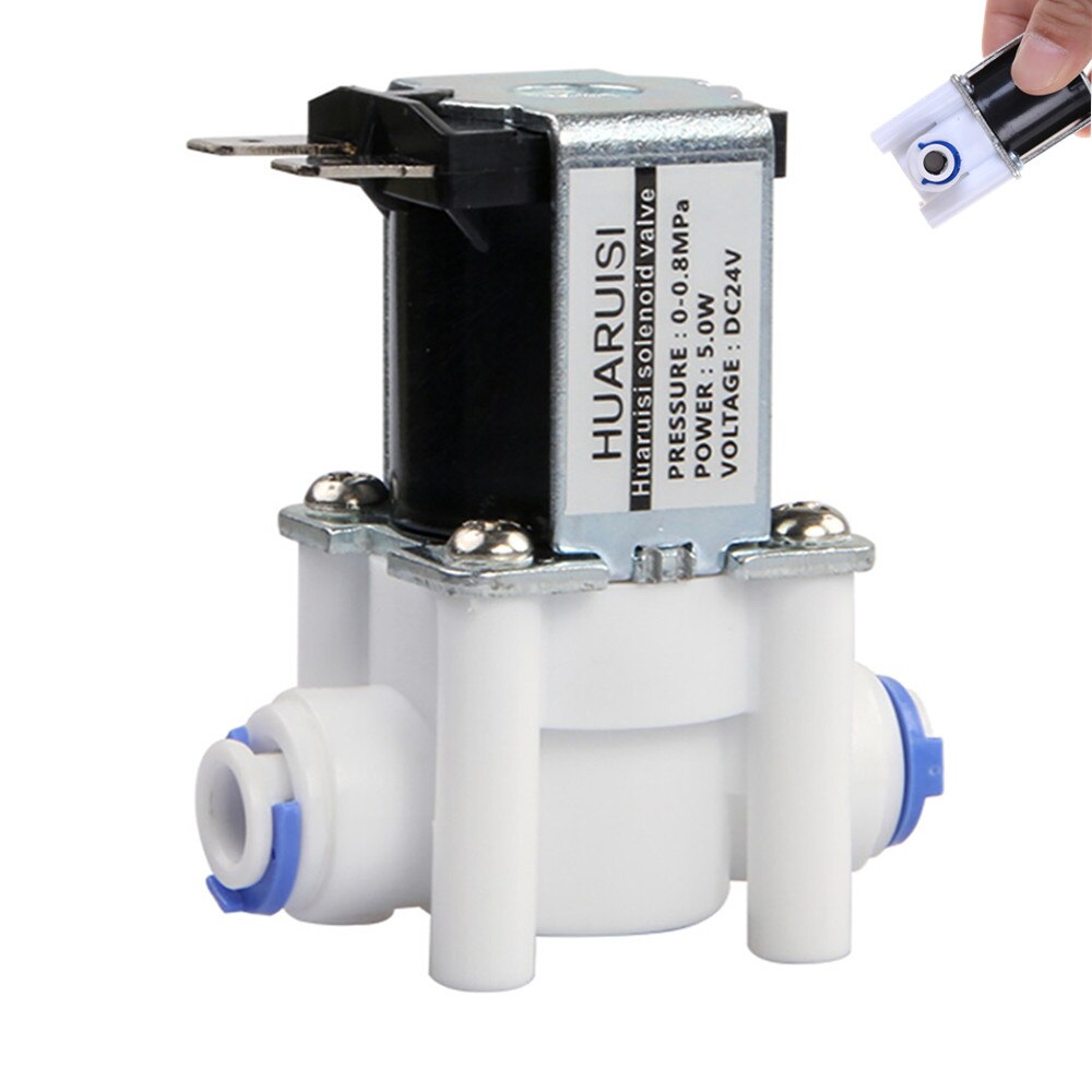 Válvula solenoide elétrica de água 24v 1/4 &quot;, conexão de mangueira para ro, sistema puro de osmose reversa, controlador ro, 1 peça