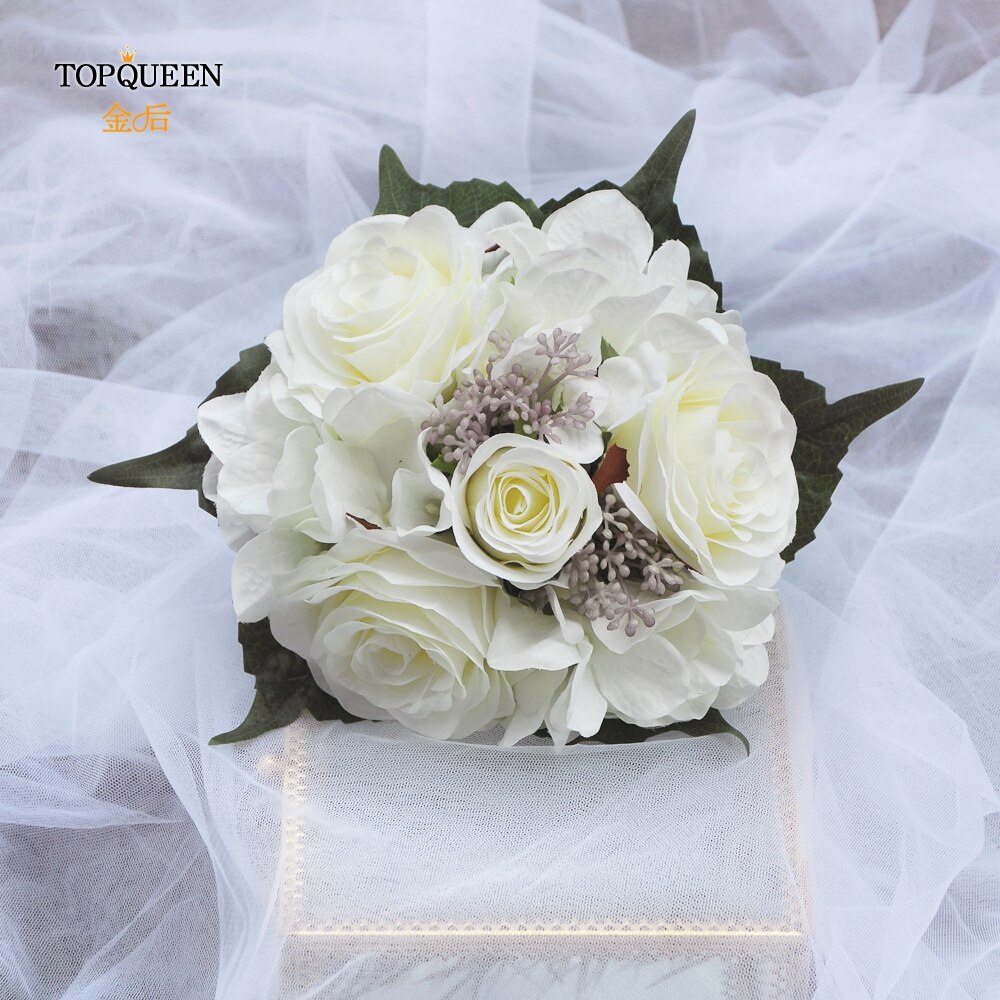 Topqueen F27 Bruidsboeket Bloem Boeket Bruiloft Decoratie Boeket Mariage Paars Bruidsmeisje Boeketten Bridemaid Boeket F27