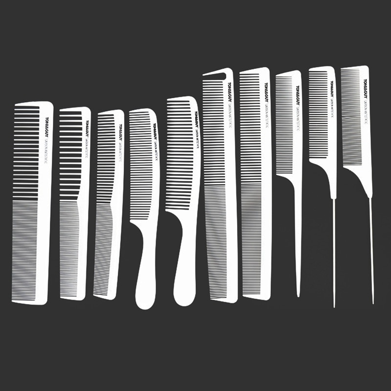 10 Style White Hairdressing Comb Anti-static Hair Cutting Combs Detangle Straight Hair Pro Salon Styling Tool