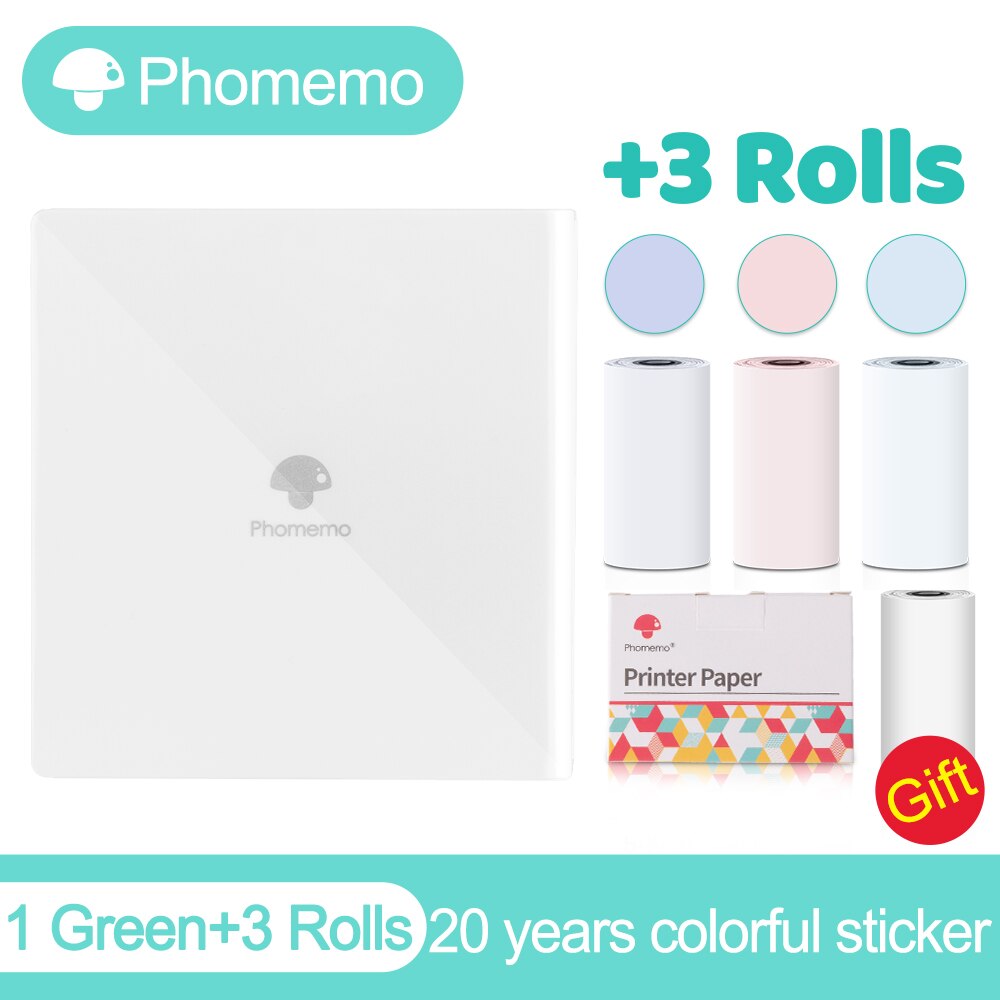 Phomemo M02 Thermal Portable Printer Wirelessly BT 203dpi Photo Label Memo Wrong Question Printing with USB Cable Imprimante