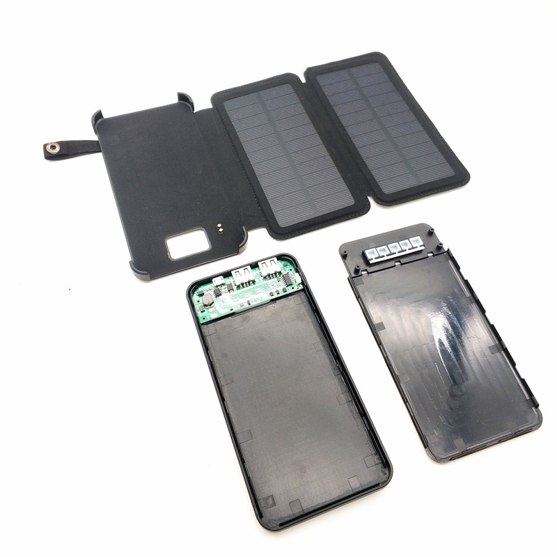 HENGCHANG-funda de Banco de energía plegable con cargador Solar, caja de almacenamiento de batería, desmontable, impermeable, 5v2a, Pcb,