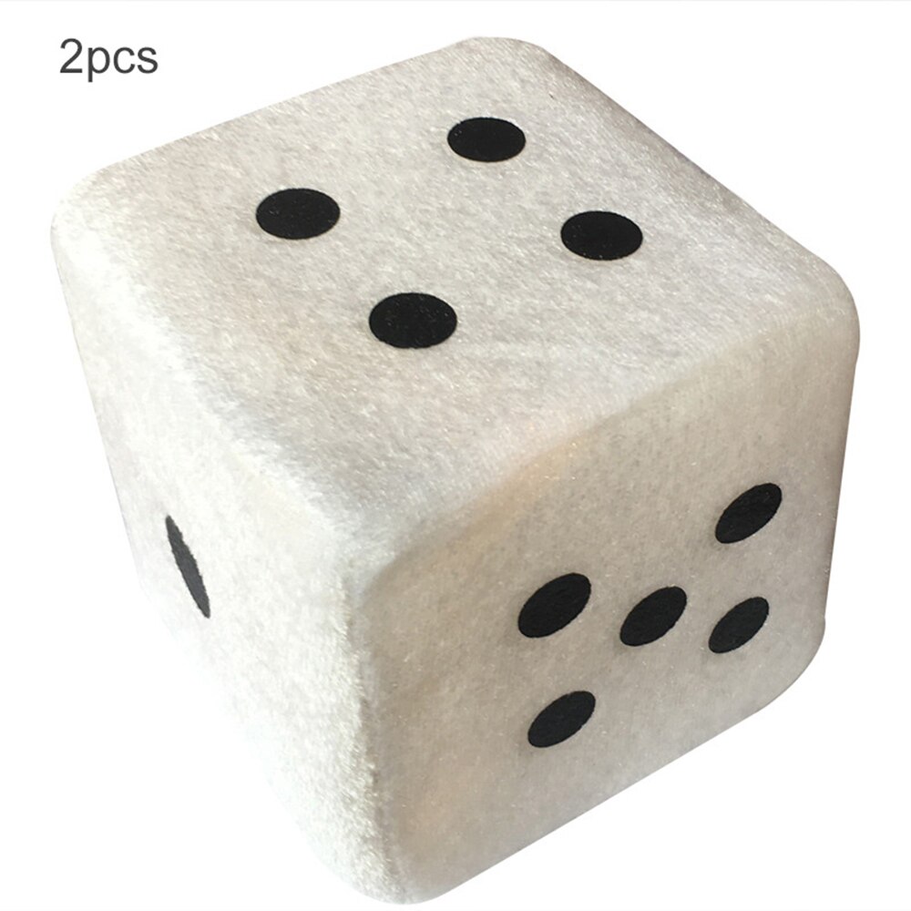Colgante de dados peludos para coche, accesorios de estilo de coche, espejo percha de visión trasera, 2 uds.: Blanco