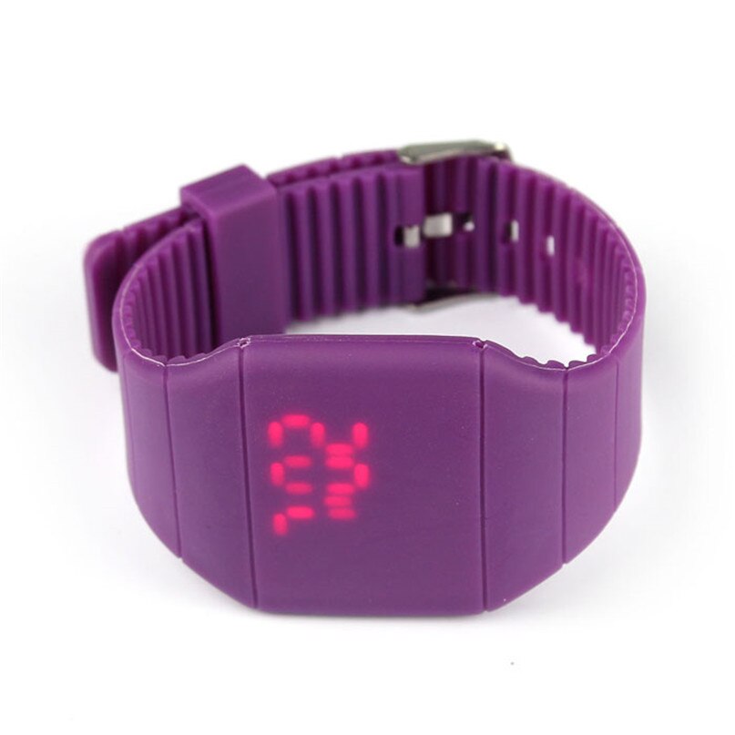 Waterproof Mens Womens Digital LED Touch Sports Silicone Bracelet Wrist Watch eleven colors#4A24FN