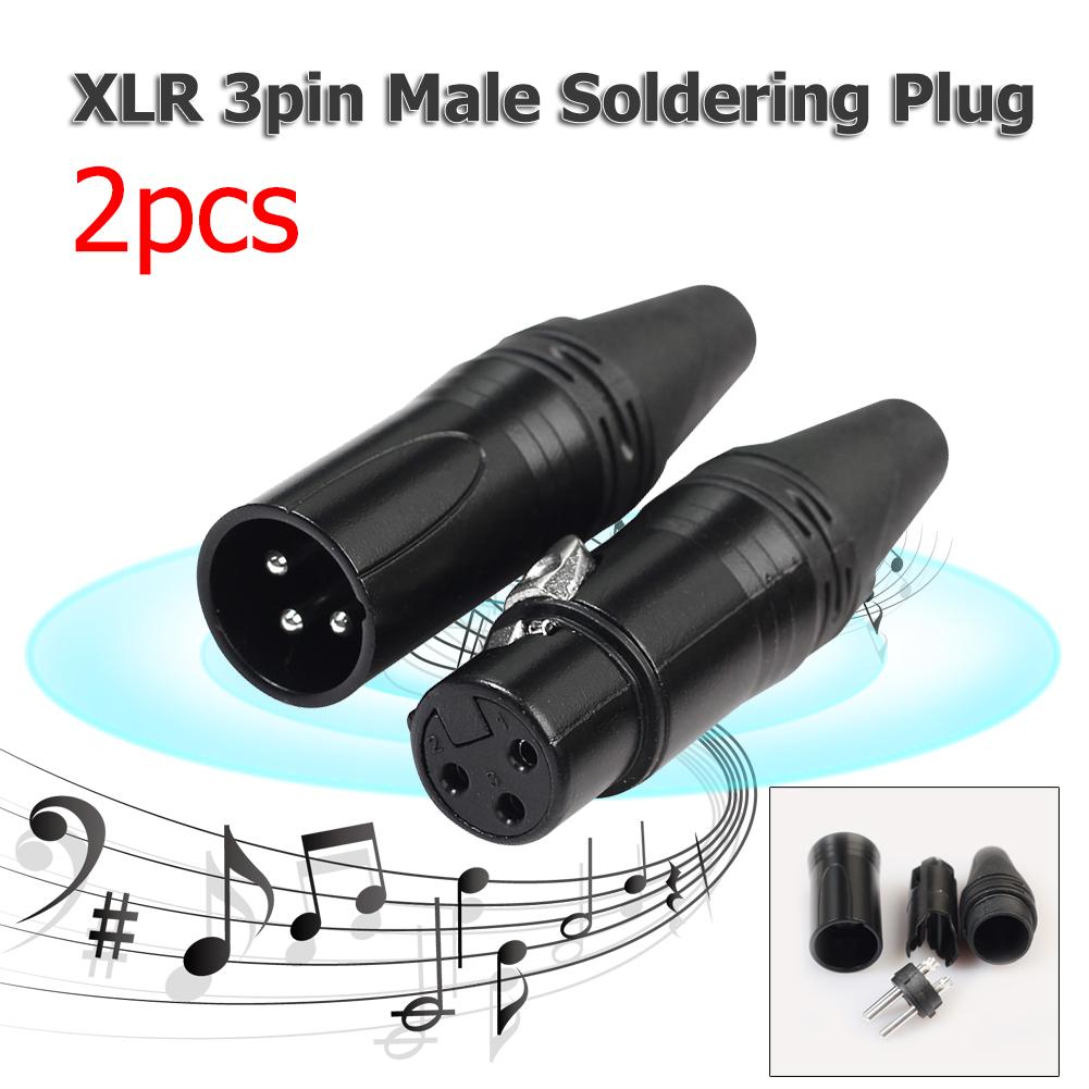 2Pcs 3Pin Xlr Connector Microfoon Plug Man Vrouw Adapter Mic Draad Connector Diy Hoofdtelefoon Connector Eindversterker Audio