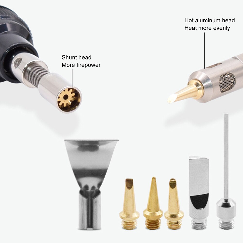 13 stk/sett butangass sveise loddebolter 1300 °c sveisepenn brenner blåsebrenner gass loddebolt batteridrevet butan spissverktøy