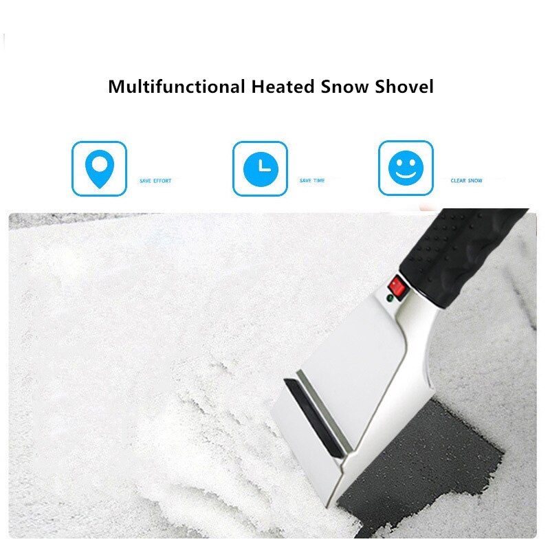 Winter Car Snow Shovel 12V Electric Heating Dual-Purpose Car Ice Scraper Snow Shovel Glass Defrosting Cleaning Tool