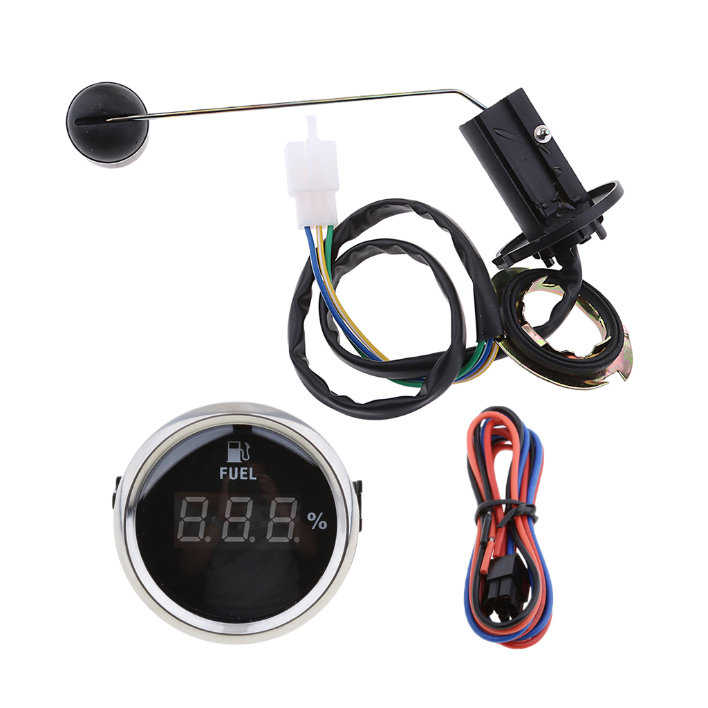 Adjustable Fuel Level Sender Sending Unit + 2inch Fuel Level Gauge Meter