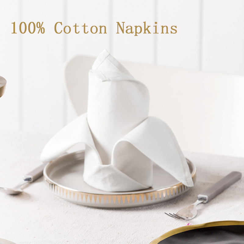 12 Pcs Table Napkins Cotton Napkins 46cm*46cm Napkins Cloth Restaurant Dinner Table Napkin for Wedding Party