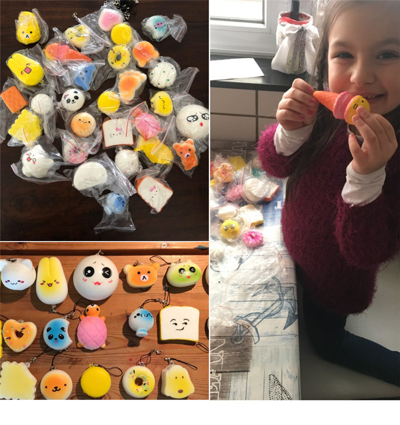 10/20/30 stuks squishy langzaam rijzende schattige brood antistress speelgoed hanger donut squishies speelgoed knijp speelgoed mobiele telefoon accessoires
