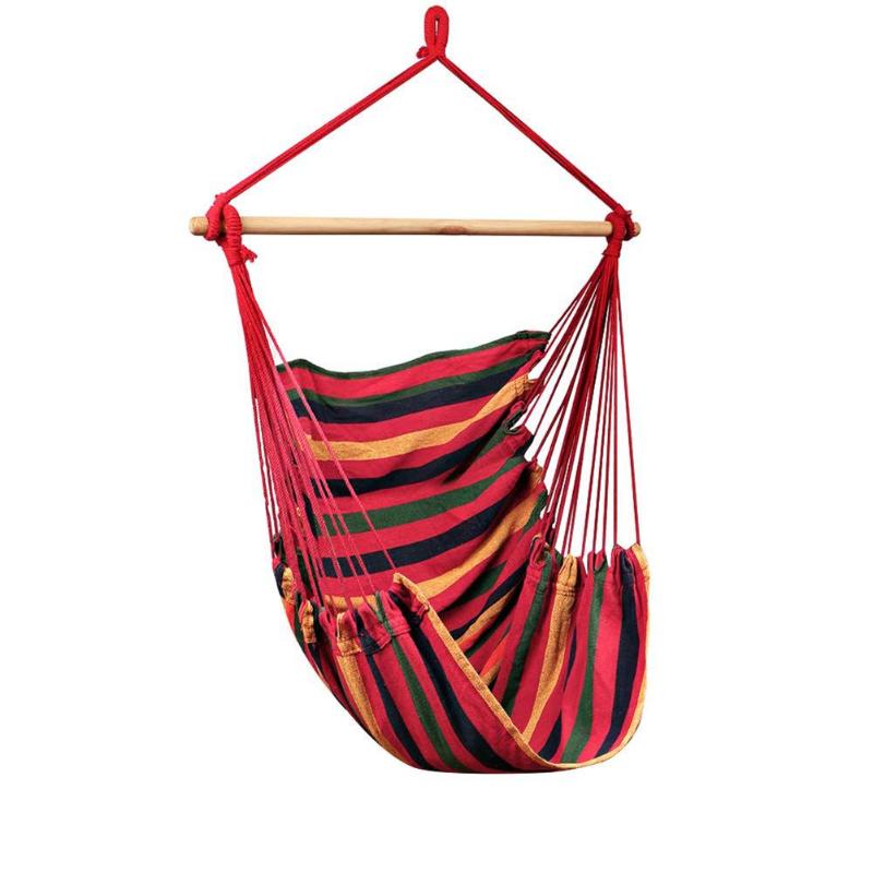 Portable voyage Camping suspendu hamac maison chambre balançoire lit paresseux chaise chaise pliable jardin pas de bâtons: Q NO Pillows