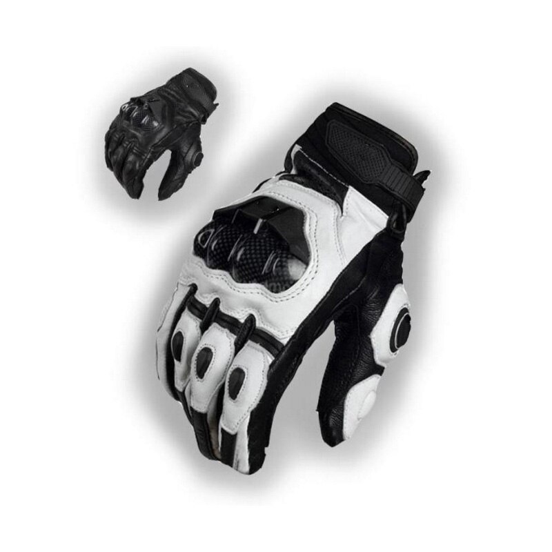 Frankreich der oben Auto marken motorrad handschuhe leder handschuhe mit Kohlenstoff faser schwarz weiß