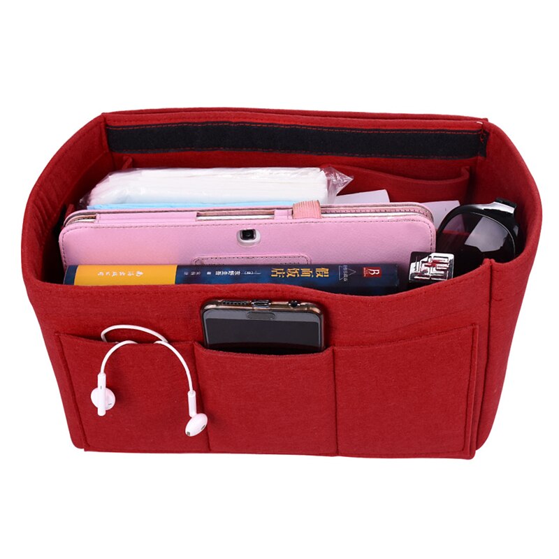 Toilettas voor meisjes, make-uptas van vilt, organizer voor dames, vilten inlegtas voor handtas, multifunctionele reistas voor cosmetica