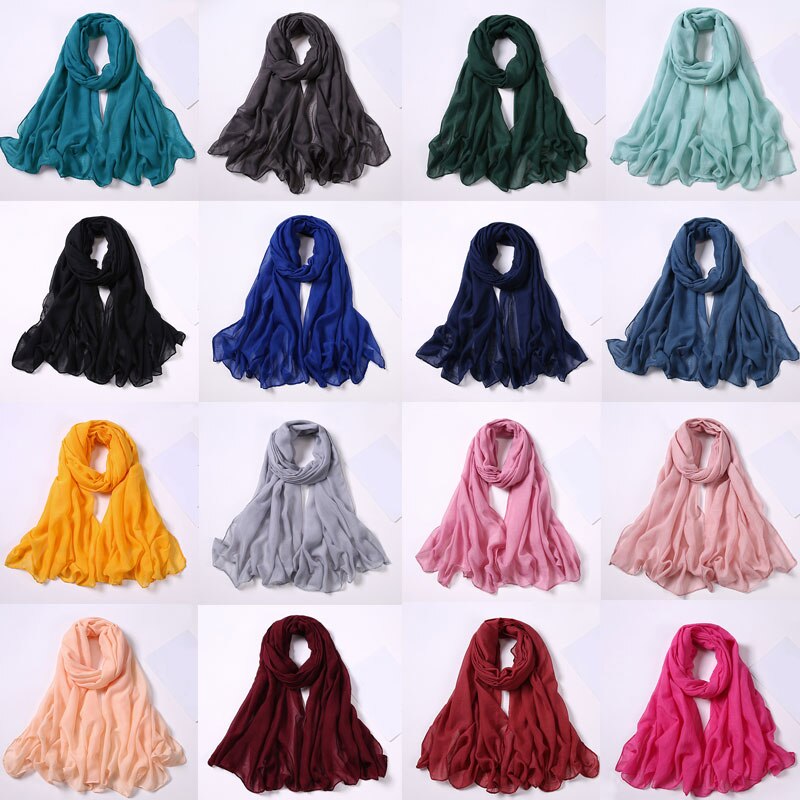 175*72cm Women Plain Chiffon Scarf Muslim hijab Scarf Solid Color head scarf muslim hijabs scarf shawls Islam shawls and wraps