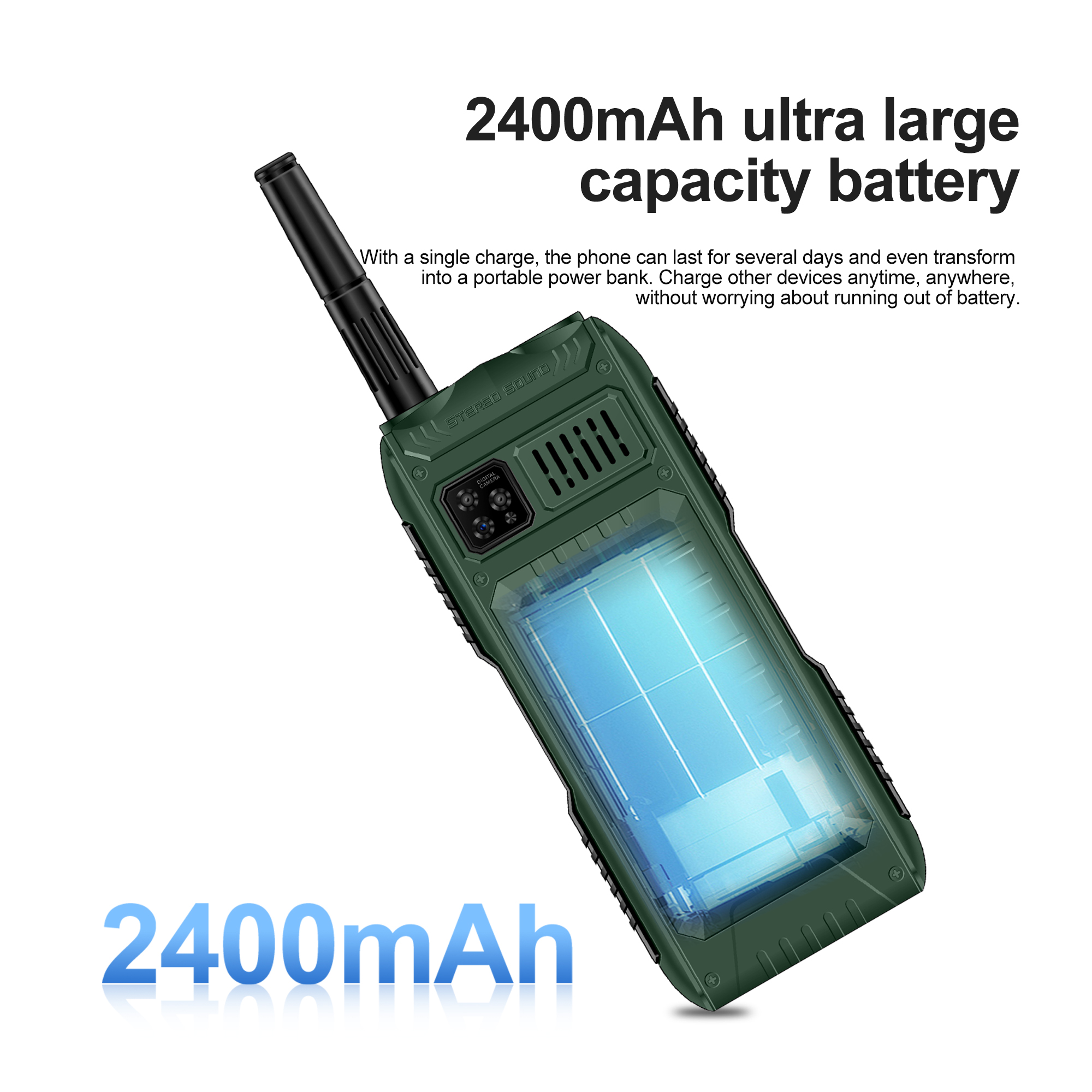 SERVO S555 zawodowiec Telefon komórkowy z 4 kartami SIM, nagrywanie rozmów, lista czarna, odtwarzacz MP4, moc Bank, radio FM, przyciski, funkcja zapasowego zapisu danych, zapasowe telefony komórkowe