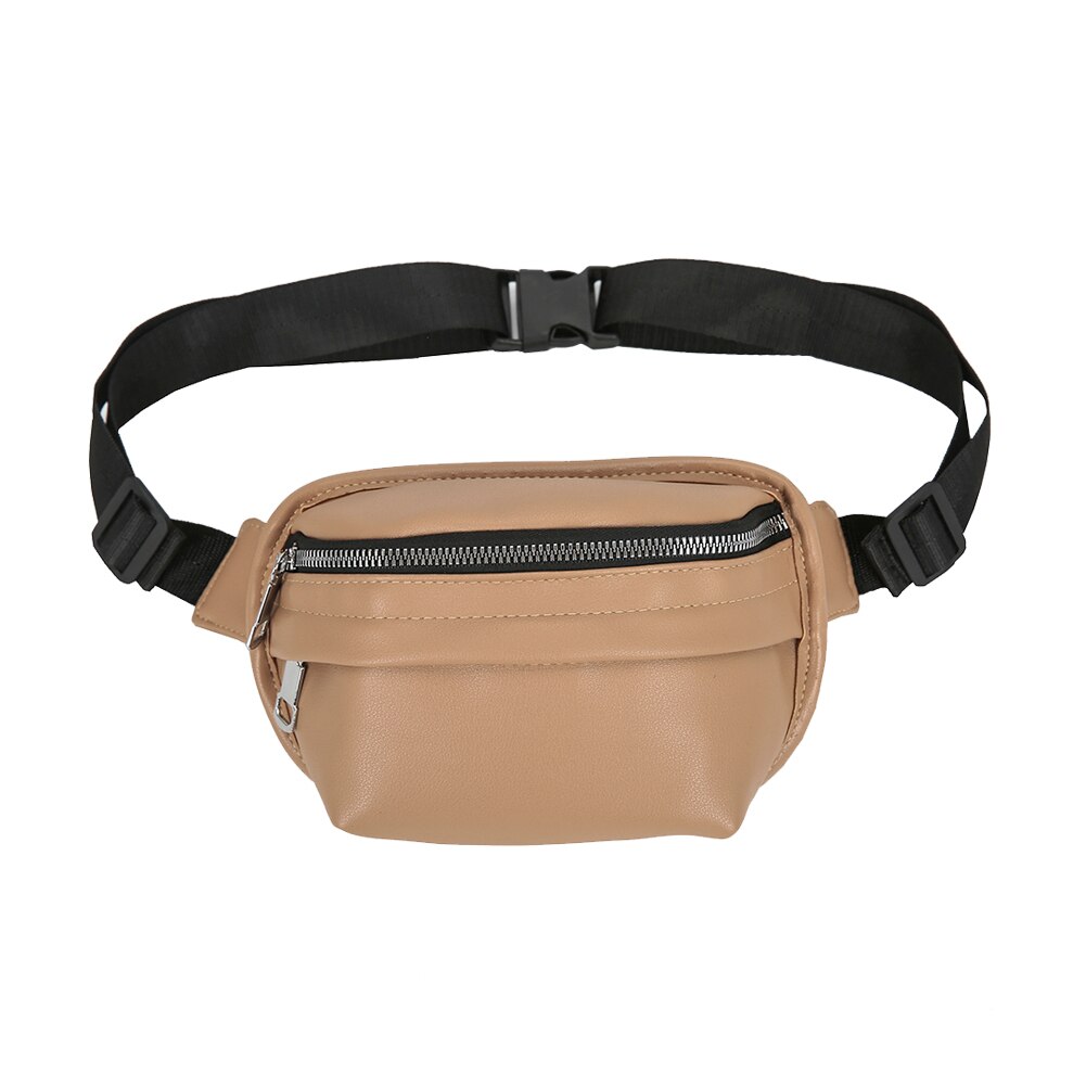 Borsa a tracolla in tinta unita moda donna PU cerniera in pelle marsupio borsa a tracolla borsa da viaggio giornaliera da donna 2021: Brown