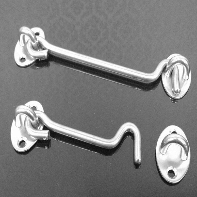 Stainless Steel Window Door Buckle Cabin Hook Eye Latch Lock Silent Holders Catch Lock YE