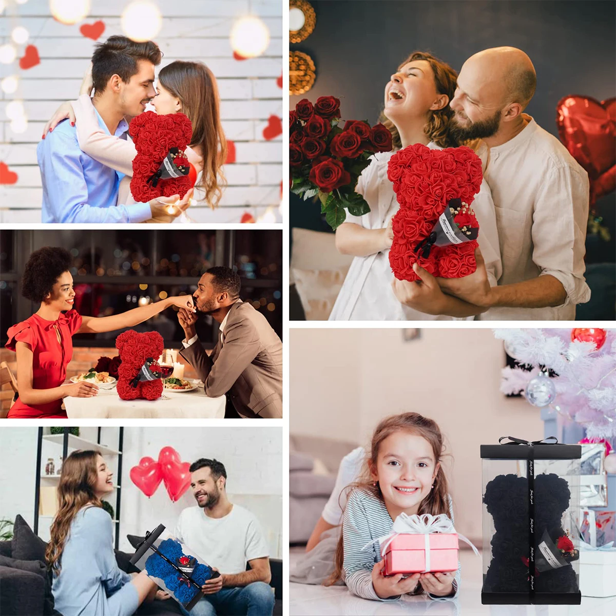 Ours en peluche Rose éternelle, fleur artificielle de 25m, 1 pièce, pour maman, fête des mères, anniversaire, saint-valentin, et décorations