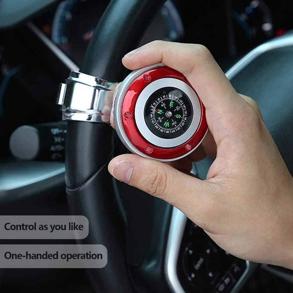 Stuurwiel Spinner Knop Met Kompas Universele 360 Graden Rotatie Metalen Power Handvat Bal Booster Voor Auto Auto Auto Auto
