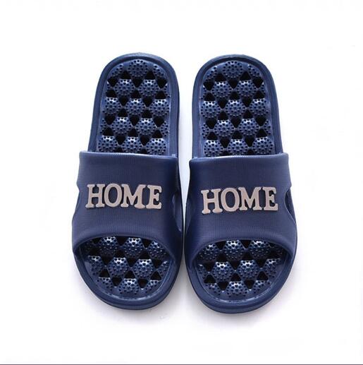Massage Slippers Heren Slides Zomer Flip Flops Antislip Badkamer Strand Slippers Liefhebbers Huis Schoenen Voetmassage Gezondheid schoenen: Dark blue / 8.5