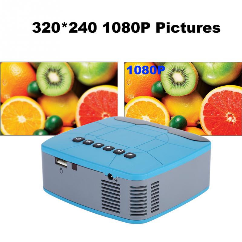 Dlp Micro Projector Mini Lcd Micro Projector 1080P Hd Video Projector Met Optische Trapezium Aanpassing Eu Vs Uk Au plug