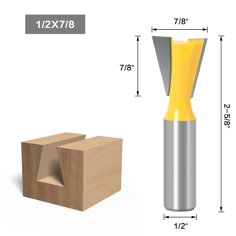 1Pc 6.35Mm 12.7Mm Schacht Hout Cutter Zwaluwstaart Frezen Voor Hout Tungsten Graveren Tool Frezen: NO13