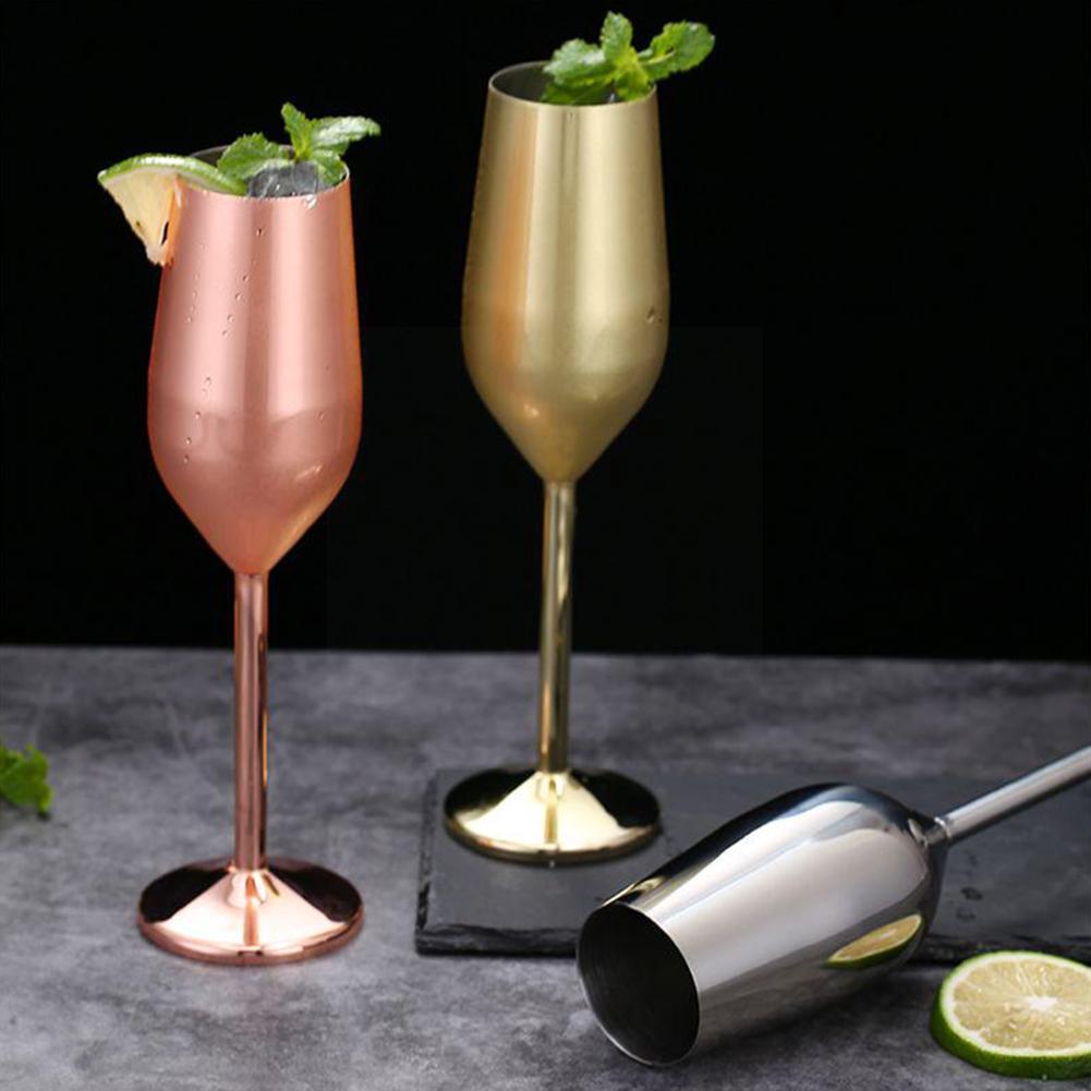 Staal Champagne Beker Wijn Glas Cocktail Glas Wijn Restaurant Drinkware Gold Goblet Gereedschap Bar Glas H6r8