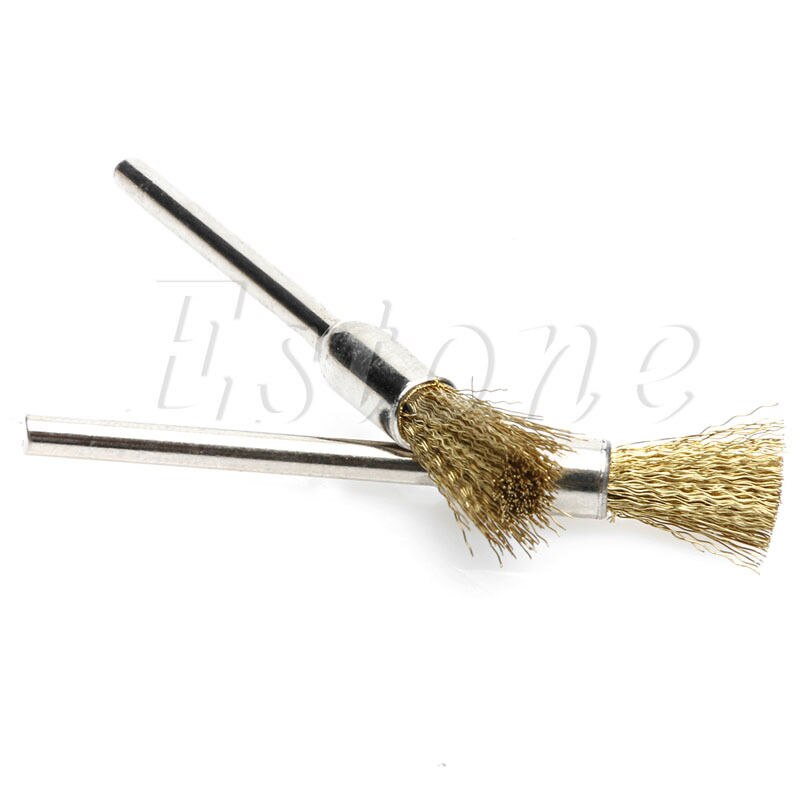 1 Set 10pc Mini Brosse Métallique Brosses 3mm x 5mm En Laiton Roue de Coupe pour Meuleuse ou Perceuse