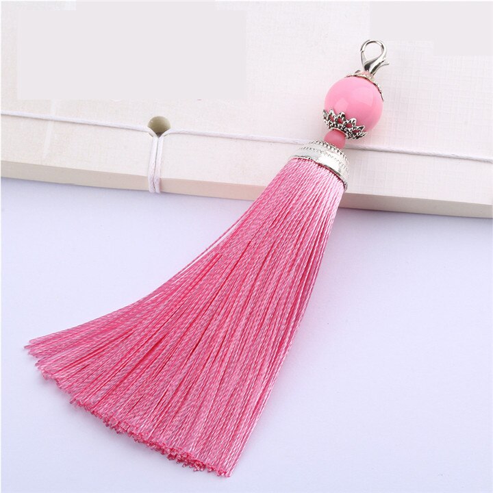 3 stuks gladde zijden kreeftensluiting kwastjes franje hanger diy knutselen kwastjes versieringen kleding gordijnen decoratie oorbellen sieraden onderdelen: Roze kwastjes