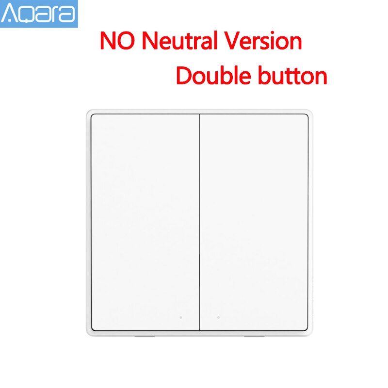 Aqara Mijia Zigbee interrupteur mural intelligent D1 interrupteur de télécommande sans fil Via l'application Smartphone pour Xiaomi Mijia maison intelligente: NO Neutral 2 key