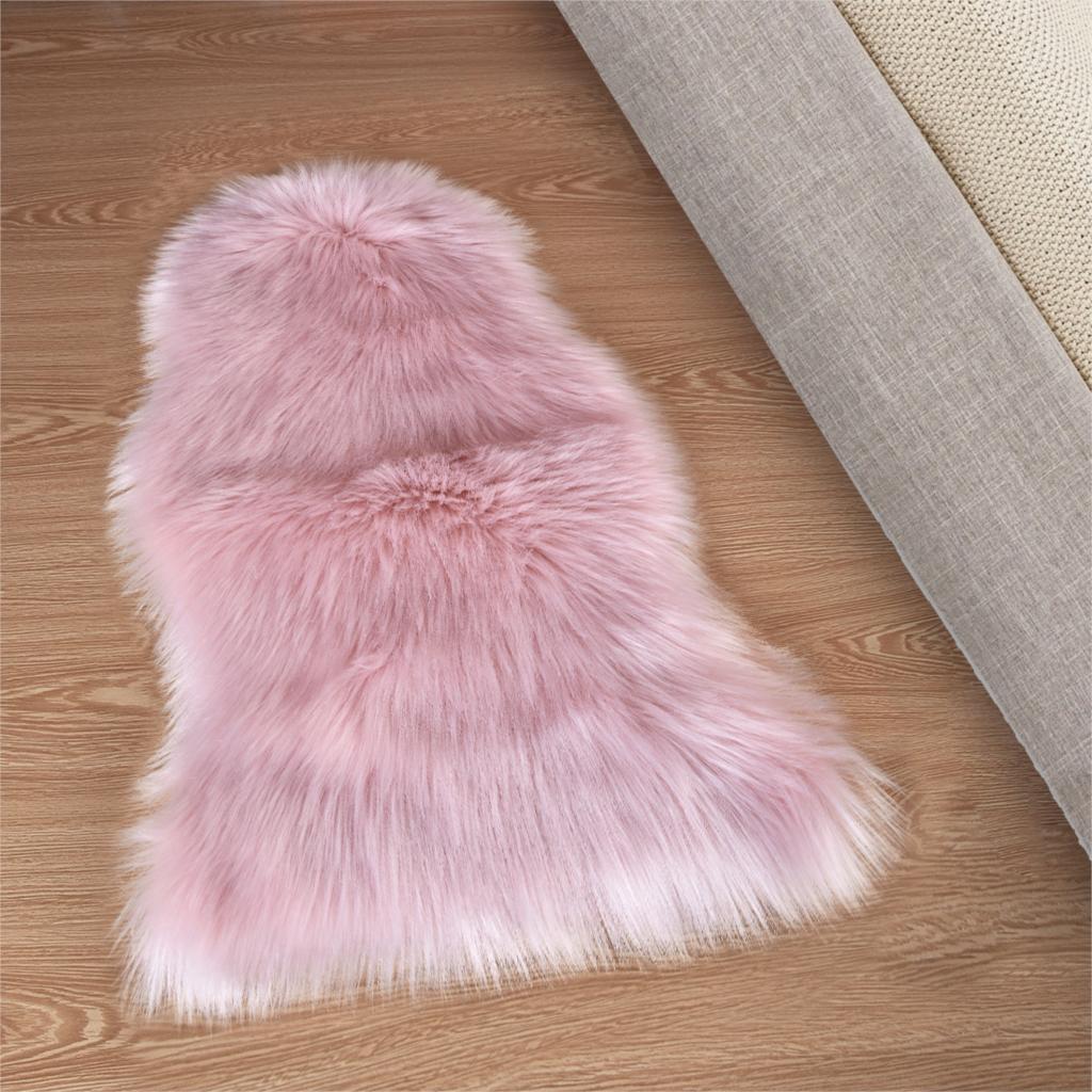 Luxe Rectangle doux en peau de mouton moelleux zone tapis Faux blanc fourrure tapis Shaggy cheveux longs solide tapis salon coussin de siège décor à la maison