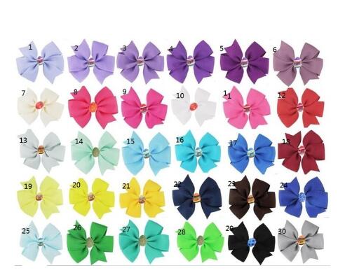 60pcs/ 3.5" Easter Day Eggs Hair Bows for Girls Solid Ribbon Easter Eggs Bowknot Hair Clip Kids Hairgrips Hair Accessories: mix