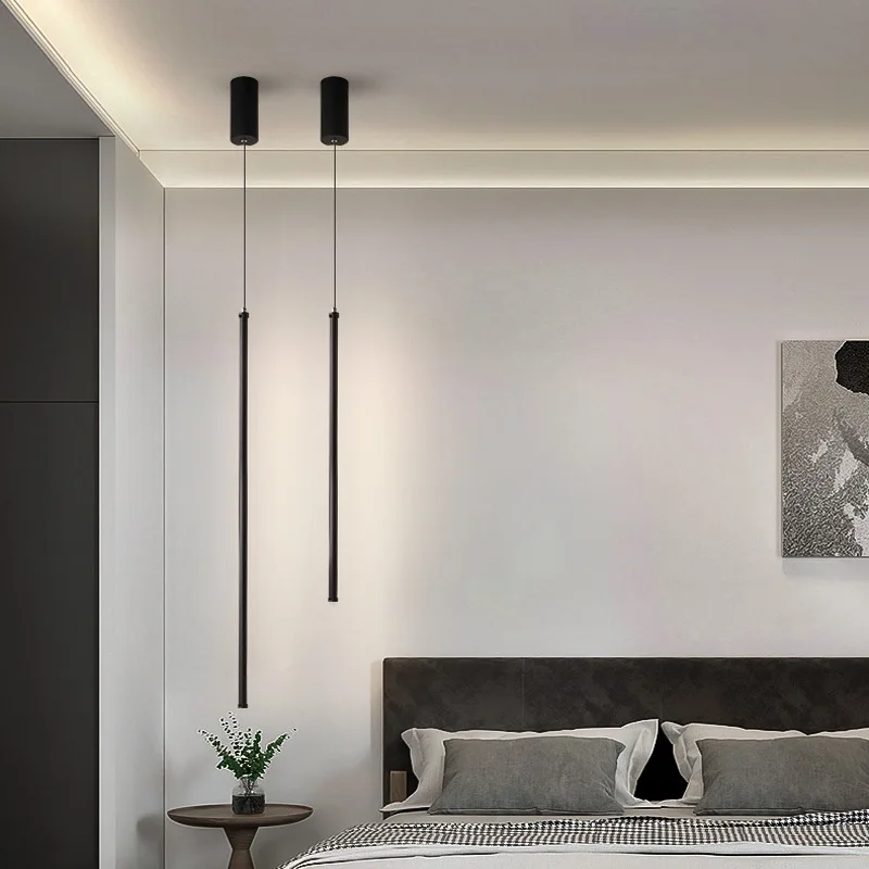 Luces colgantes LED largas modernas, lámpara colgante para decoración del hogar, comedor, dormitorio, baño, fondo de cabecera, accesorios de candelabros