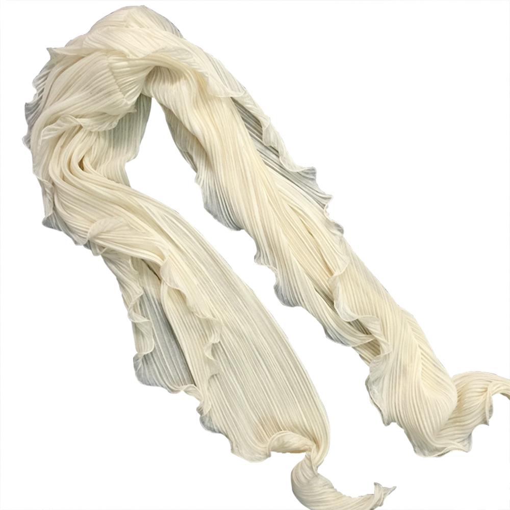 Solid-colored Pleated Summer Women Chiffon shawl Scarves Pure Color Long Sleeve Poncho Stole Female Shawls Snud