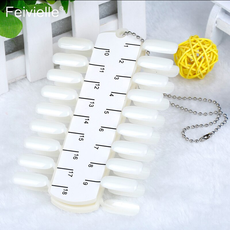 Feivielle 17 optionele tips voor valse nagels kleurenkaart oefendisplay tools transparante witte gesp ring manicure nagelkunsttool
