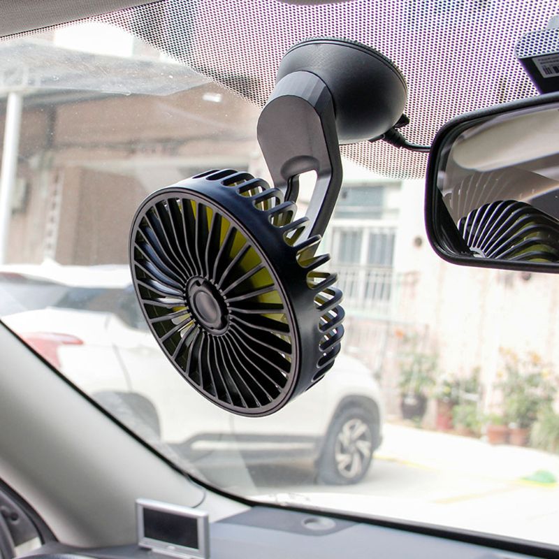 Universele Zuignap Enkele Kop Usb Auto Fan Drie Snelheidscontrole Air Cooling Usb Ventilator Voor Truck Suv Boot Kantoor thuis