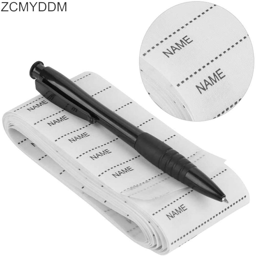 ZCMYDDM 200PCS Iron on Name Labels Garment Fabric with Marker pen for Clothes Labels DIY Sewing Accessories