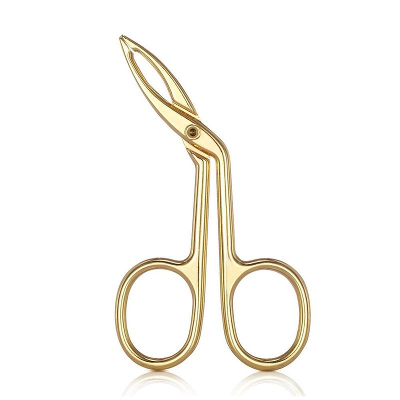 Rvs Professionele Elleboog Wenkbrauw Tang Clip Schaar Pincet Straight Puntige Wenkbrauw Epileren Makeup Beauty Tools