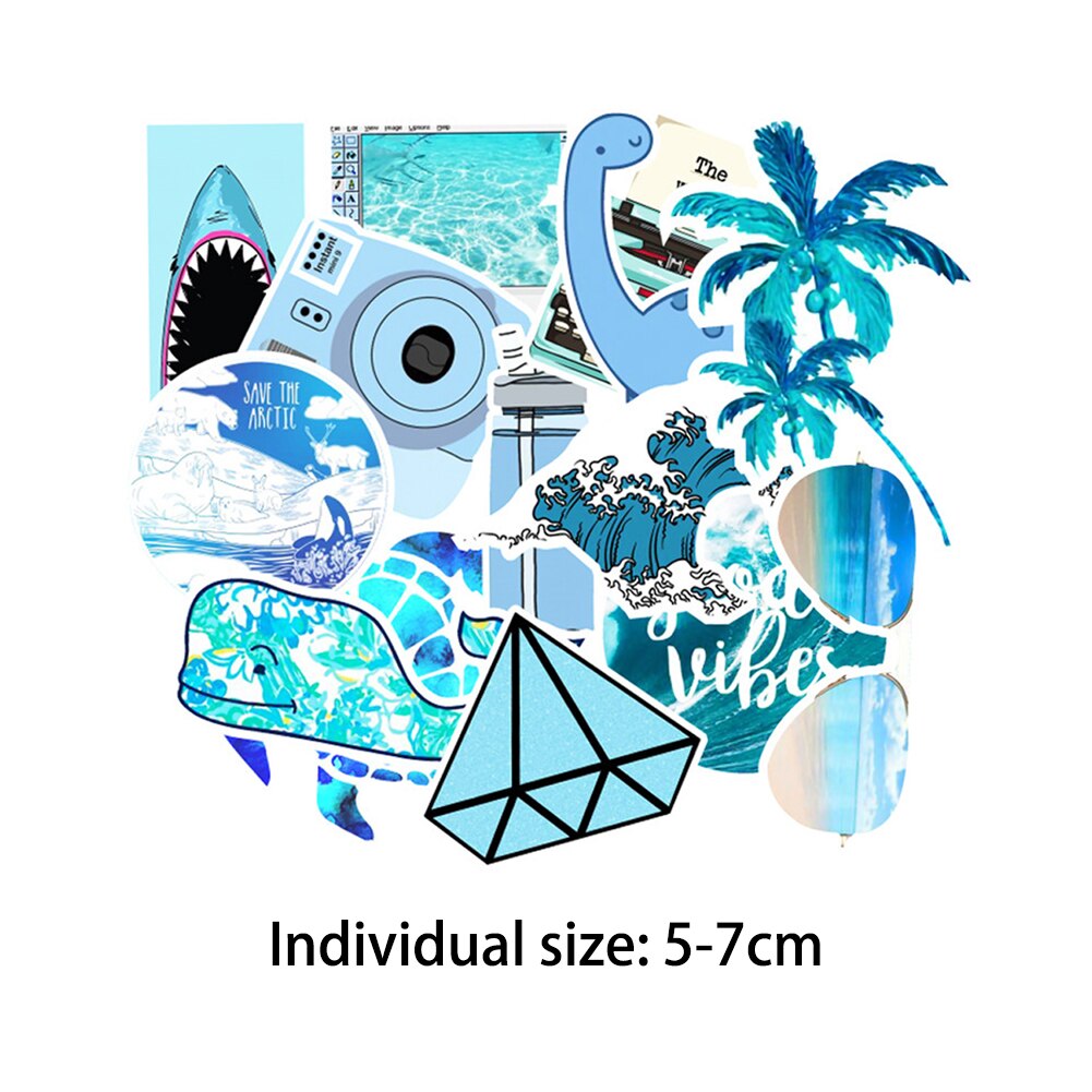 53pcs Set Waterproof Stickers for Laptops Water Bottle Book Bicycle Sticker Cartoon Image Suitable for Kids Girls Teens Women