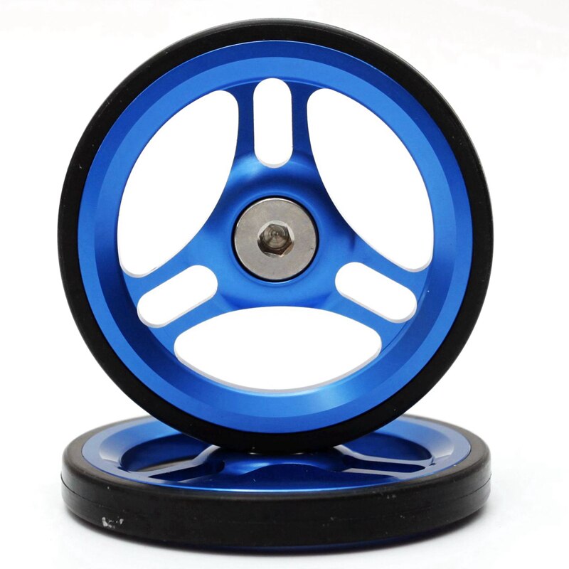 ACEOFFIX EZ-3 60mm Aluminium Eazy Wheels 45g pair for Brompton Bicycle easy pulling: blue
