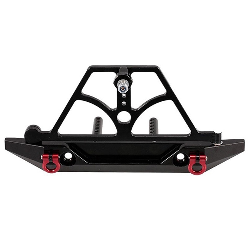 SCX10 CNC Rear Bumper Bull Bar with Spare Tire Carrier Shackles for Rock Crawler Rc Truck SCX10 II Jeep Wrangler: Black