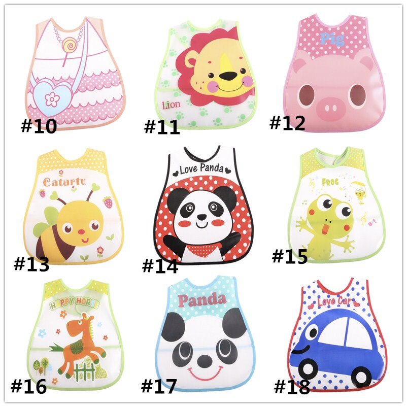 8 Pcs/lot Pecial Translucent Bib Pocket Bib Children Turn Soft Bibs Waterproof Bibs 1 To 3 Year EVA