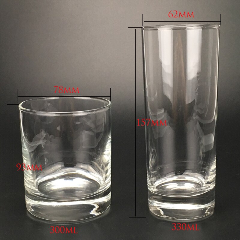 Thick Wall Straight Glass Beer Cup Juice Drink Heat Resistant Whisky Glasses Transparent Thick Bottom Party Tumblerful