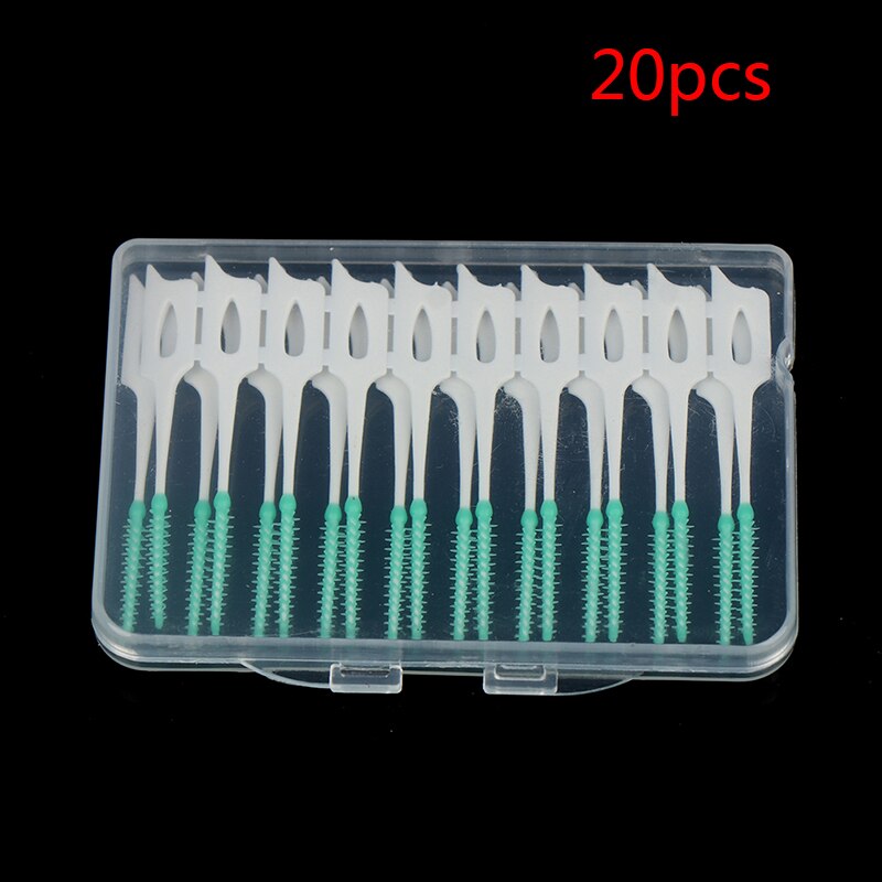 20/150 Pcs Silicone Interdental Brushes Super Soft Dental Cleaning Brush Teeth Care Dental floss Toothpicks Oral Cleaning Care: 20pcs